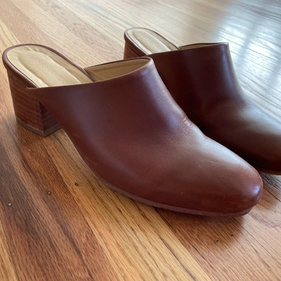 Nisolo All-day Heeled Mule Brandy Sz 8.5 - Picture 2 of 5